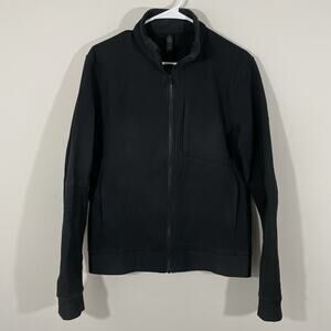 Lululemon Sojourn Jacket Mens Medium Black Full Zip Activewear Gym Mock Neck